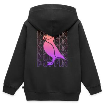 Puffin Girl Puffins Women's Puffin - Kids Premium Organic Zip-up Hoodie - black - Back - AI Model Kid Male (0cm)