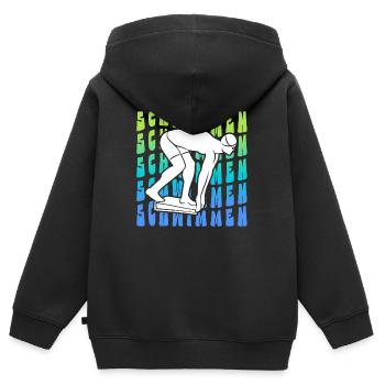Schwimmer Schwimmen Kinder Jungen Schwimm - Kinder Premium Organic Zip Hoodie - Schwarz - Hinten - AI Model Kid Male (0cm)