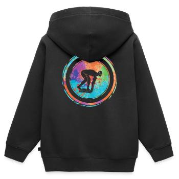 Schwimmer Schwimmen Kinder Jungen Mädchen Schwimm - Kinder Premium Organic Zip Hoodie - Schwarz - Hinten - AI Model Kid Male (0cm)