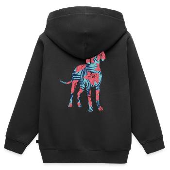 Braque de Weimar Chiens Dames Enfants Filles Braque de Weimar - Sweat Premium à capuche zippé enfant bio - noir - Dos - AI Model Kid Male (0cm)