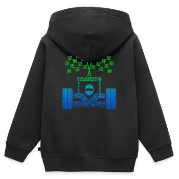 Voiture de course Voiture de sport Garçons Motorsport Voiture de course - Sweat Premium à capuche zippé enfant bio - noir - Dos - AI Model Kid Male (0cm)