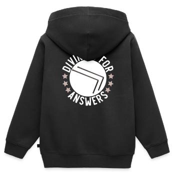 Wünschelrute Wahrsagerei Wasser Hexerei Rutengänger - Kinder Premium Organic Zip Hoodie - Schwarz - Hinten - AI Model Kid Male (0cm)