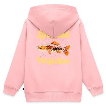 Truite mouchetée Poisson Pêcheur Pêcheur Pêcheur - Sweat Premium à capuche zippé enfant bio - rose - Dos - AI Model Kid Female (0cm)