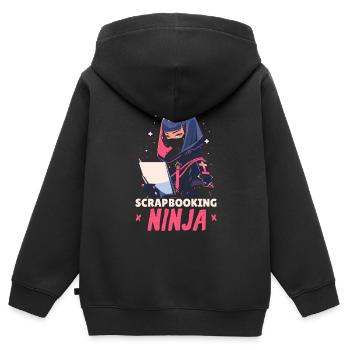 Scrapbooking Scrapbook Papier Basteln Scrapbooker - Kinder Premium Organic Zip Hoodie - Schwarz - Hinten - AI Model Kid Male (0cm)