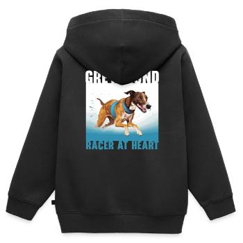 Greyhound Racing Dog Breed Race Greyhound Owner - Kinder Premium Organic Zip Hoodie - Schwarz - Hinten - AI Model Kid Male (0cm)