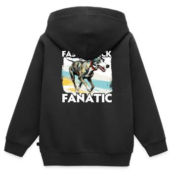 Greyhound Racing Dog Breed Race Greyhound Owner - Kinder Premium Organic Zip Hoodie - Schwarz - Hinten - AI Model Kid Male (0cm)