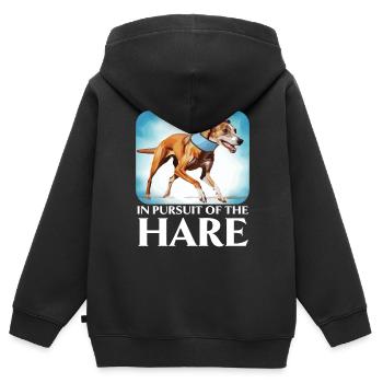 Greyhound Racing Dog Breed Race Greyhound Owner - Kids Premium Organic Zip-up Hoodie - black - Back - AI Model Kid Male (0cm)