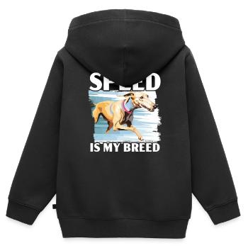 Greyhound Racing Dog Breed Race Greyhound Owner - Kids Premium Organic Zip-up Hoodie - black - Back - AI Model Kid Male (0cm)