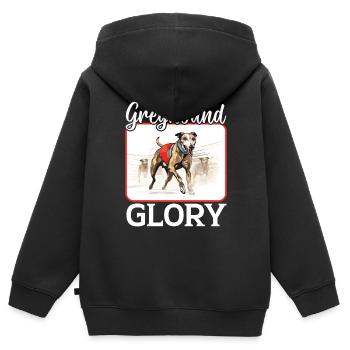 Greyhound Racing Dog Breed Race Greyhound Owner - Kids Premium Organic Zip-up Hoodie - black - Back - AI Model Kid Male (0cm)