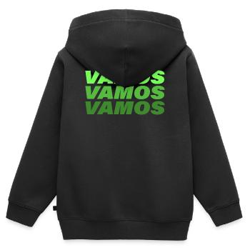 VAMOS - Kinder Premium Organic Zip Hoodie - Schwarz - Hinten - AI Model Kid Male (0cm)