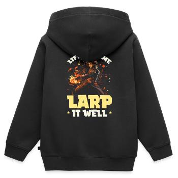 Larping Larp Larper Live-Action-Rollen-Videospiel - Kinder Premium Organic Zip Hoodie - Schwarz - Hinten - AI Model Kid Male (0cm)
