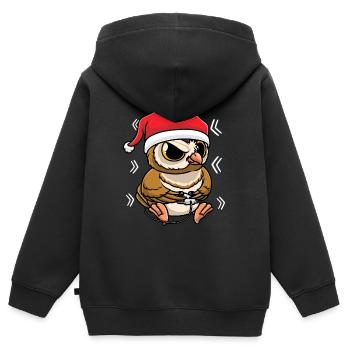 Owl playing video games - Kids Premium Organic Zip-up Hoodie - black - Back - AI Model Kid Male (0cm)