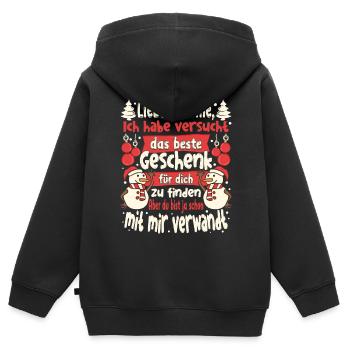 Weihnachts Weihnachten Liebe Cousine Lustig - Kinder Premium Organic Zip Hoodie - Schwarz - Hinten - AI Model Kid Male (0cm)