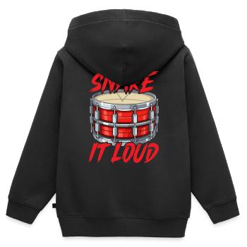 Snare Drum Musical Instrument Musician Drummer - Kids Premium Organic Zip-up Hoodie - black - Back - AI Model Kid Male (0cm)