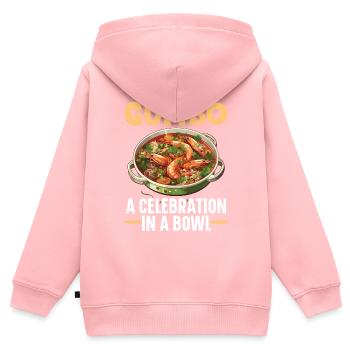 Gumbo-Liebhaber Foodie Louisiana Essen Cajun-Küche - Kinder Premium Organic Zip Hoodie - Rosa - Hinten - AI Model Kid Female (0cm)