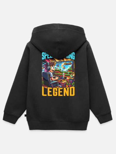 Speedrunning Videospieler Gamer Gaming - Kinder Premium Organic Zip Hoodie - Schwarz