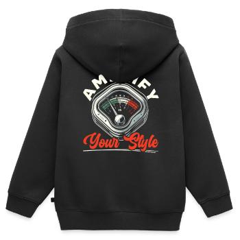 VU Meter Audiopile Analog Music Sound Engineer - Kids Premium Organic Zip-up Hoodie - black - Back - AI Model Kid Male (0cm)