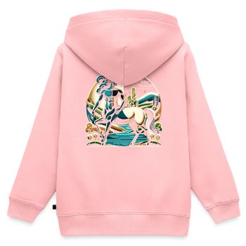 Zentaur Fabelwesen Griechische Mythologie - Kinder Premium Organic Zip Hoodie - Rosa - Hinten - AI Model Kid Female (0cm)
