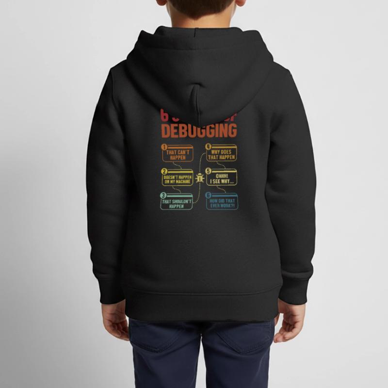 6 Stages of Debugging Softwareingenieur Coder Kinder Premium Organic Zip Hoodie