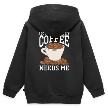 Barista Kaffee - Kinder Premium Organic Zip Hoodie - Schwarz - Hinten - AI Model Kid Male (0cm)