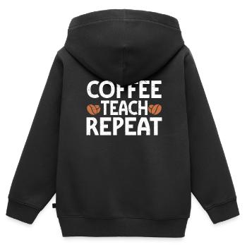 Barista Kaffee - Kinder Premium Organic Zip Hoodie - Schwarz - Hinten - AI Model Kid Male (0cm)