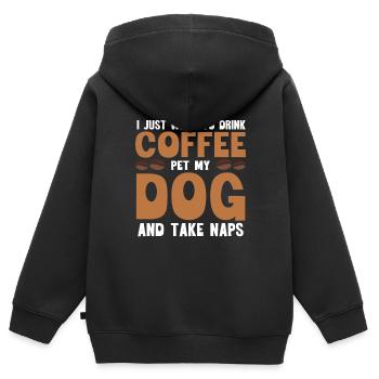 Barista Kaffee - Kinder Premium Organic Zip Hoodie - Schwarz - Hinten - AI Model Kid Male (0cm)