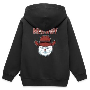 Meowdy Kätzchen Hauskatze Miezekatze - Kinder Premium Organic Zip Hoodie - Schwarz - Hinten - AI Model Kid Male (0cm)