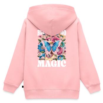 Butterfly Lover Insect Bug Blue Morpho Butterfly - Kids Premium Organic Zip-up Hoodie - rose - Back - AI Model Kid Female (0cm)