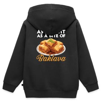 Baklava Gebäck Dessert Essen Liebhaber Naher Osten - Kinder Premium Organic Zip Hoodie - Schwarz - Hinten - AI Model Kid Male (0cm)