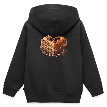 Baklava Gebäck Dessert Essen Liebhaber Naher Osten - Kinder Premium Organic Zip Hoodie - Schwarz - Hinten - AI Model Kid Male (0cm)