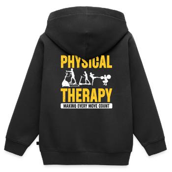 Physiotherapeut Physio Physiotherapie - Kinder Premium Organic Zip Hoodie - Schwarz - Hinten - AI Model Kid Male (0cm)