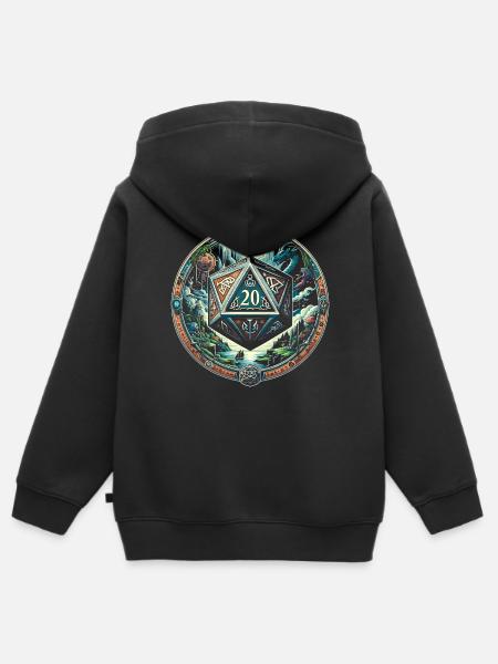 Gra RPG RPG Mistrz gier wideo Gamer - Bluza Premium z kapturem na zamek dziecięca bio - czarny