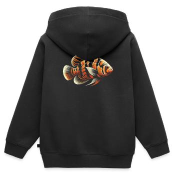 Oscar Fish Lover Aquarium d’aquariophilie d’eau douce - Sweat Premium à capuche zippé enfant bio - noir - Dos - AI Model Kid Male (0cm)