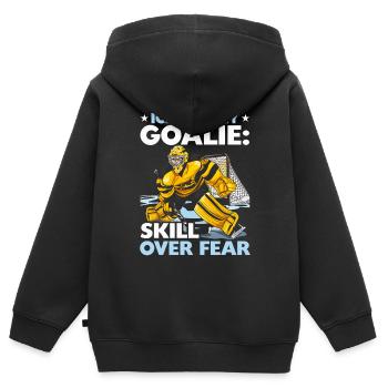 Hockey sur glace Gardien de but Gardien de but Gardien de but - Sweat Premium à capuche zippé enfant bio - noir - Dos - AI Model Kid Male (0cm)