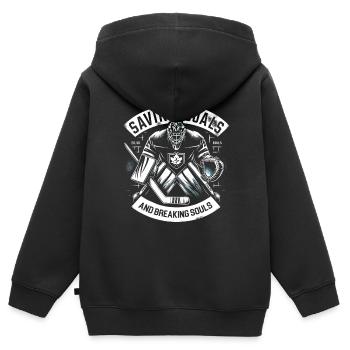 Hockey sur glace Gardien de but Gardien de but Gardien de but - Sweat Premium à capuche zippé enfant bio - noir - Dos - AI Model Kid Male (0cm)
