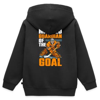 Hockey sur glace Gardien de but Gardien de but Gardien de but - Sweat Premium à capuche zippé enfant bio - noir - Dos - AI Model Kid Male (0cm)