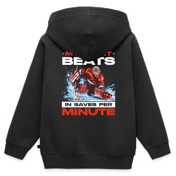 Hockey sur glace Gardien de but Gardien de but Gardien de but - Sweat Premium à capuche zippé enfant bio - noir - Dos - AI Model Kid Male (0cm)