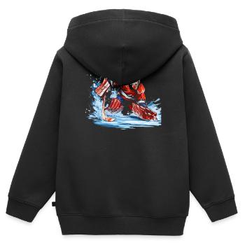 Hockey sur glace Gardien de but Gardien de but Gardien de but - Sweat Premium à capuche zippé enfant bio - noir - Dos - AI Model Kid Male (0cm)