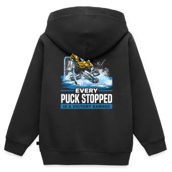Hockey sur glace Gardien de but Gardien de but Gardien de but - Sweat Premium à capuche zippé enfant bio - noir - Dos - AI Model Kid Male (0cm)