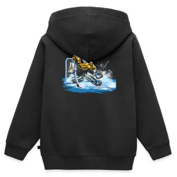Hockey sur glace Gardien de but Gardien de but Gardien de but - Sweat Premium à capuche zippé enfant bio - noir - Dos - AI Model Kid Male (0cm)