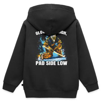 Hockey sur glace Gardien de but Gardien de but Gardien de but - Sweat Premium à capuche zippé enfant bio - noir - Dos - AI Model Kid Male (0cm)