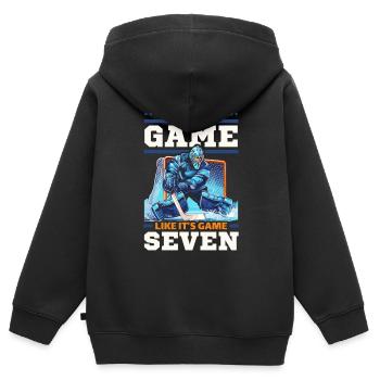 Hockey sur glace Gardien de but Gardien de but Gardien de but - Sweat Premium à capuche zippé enfant bio - noir - Dos - AI Model Kid Male (0cm)