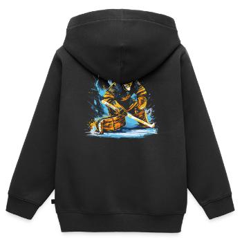Hockey sur glace Gardien de but Gardien de but Gardien de but - Sweat Premium à capuche zippé enfant bio - noir - Dos - AI Model Kid Male (0cm)