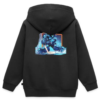 Hockey sur glace Gardien de but Gardien de but Gardien de but - Sweat Premium à capuche zippé enfant bio - noir - Dos - AI Model Kid Male (0cm)