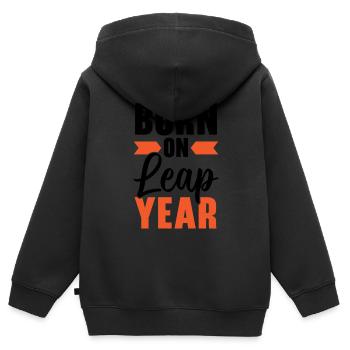 Happy Birthday Schaltjahr 29. Februar Schalttag - Kinder Premium Organic Zip Hoodie - Schwarz - Hinten - AI Model Kid Male (0cm)