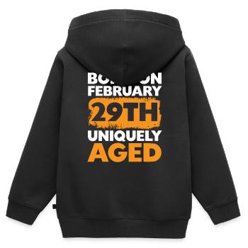 Happy Birthday Schaltjahr 29. Februar Schalttag - Kinder Premium Organic Zip Hoodie - Schwarz - Hinten - AI Model Kid Male (0cm)