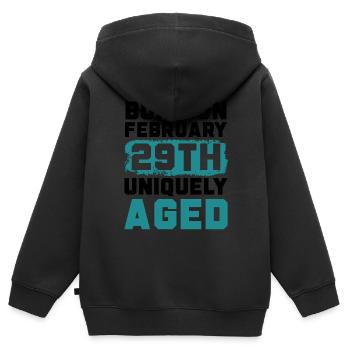 Happy Birthday Schaltjahr 29. Februar Schalttag - Kinder Premium Organic Zip Hoodie - Schwarz - Hinten - AI Model Kid Male (0cm)