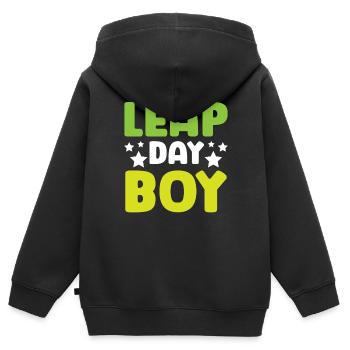 Happy Birthday Schaltjahr 29. Februar Schalttag - Kinder Premium Organic Zip Hoodie - Schwarz - Hinten - AI Model Kid Male (0cm)