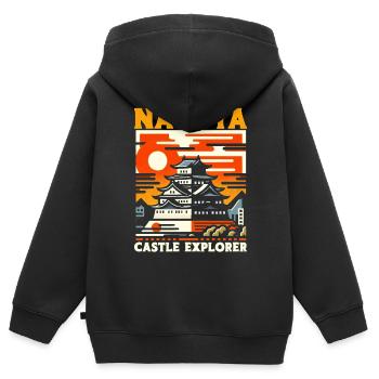 Nagoya Japan Land Reisen Urlaub Ich liebe Nagoya - Kinder Premium Organic Zip Hoodie - Schwarz - Hinten - AI Model Kid Male (0cm)