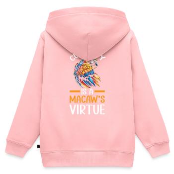 Blaugold Ara Papagei Vogel Liebhaber Ornithologie - Kinder Premium Organic Zip Hoodie - Rosa - Hinten - AI Model Kid Female (0cm)